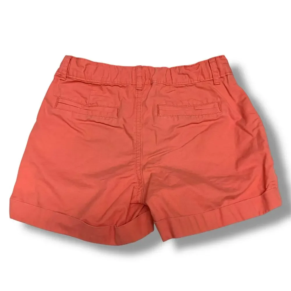 Gap Girls Shorts Size 8 Peach Coral Cuffed Shortie Cupid Pink‎